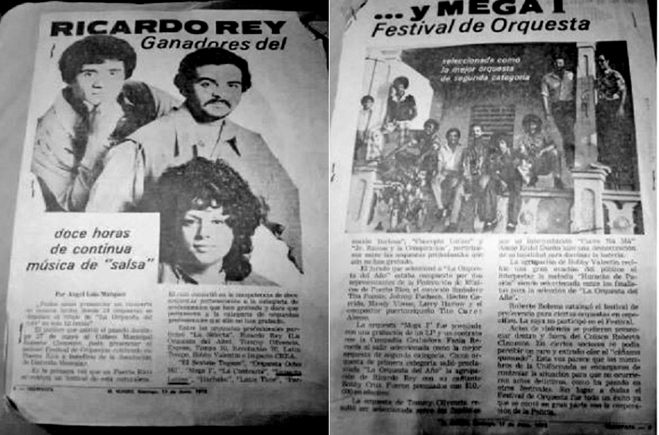Ricardo Rey...y Mega 1 - Ganadores del Festival de Orquesta - doce horas de continua música de “salsa”<