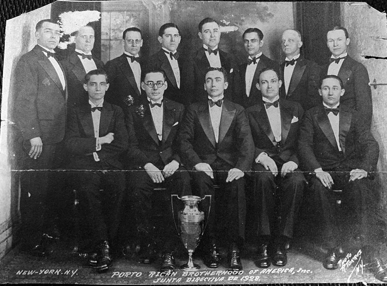La Hermandad de Puerto Rico de América Junta Directiva 1928. Cortesía de Gerry Glass.